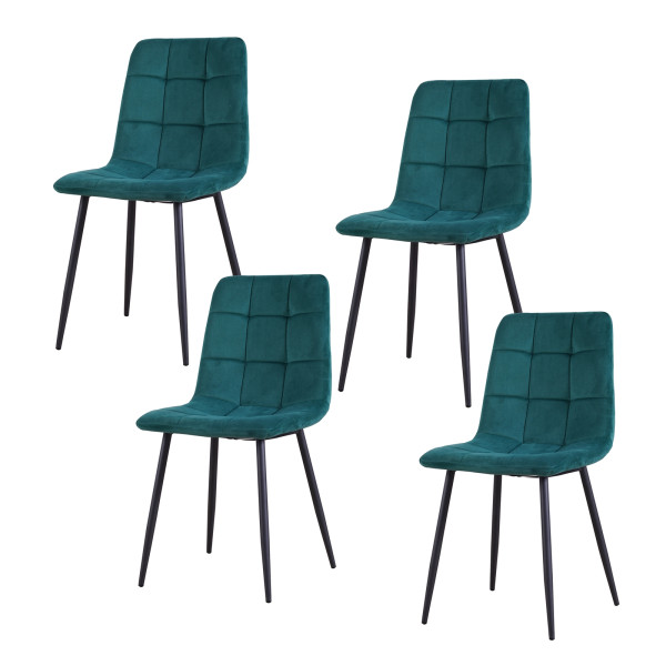 Stuhl Mesa Velvet grün 4er Set