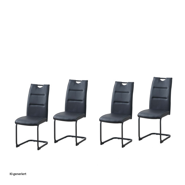 Schwingstuhl DannyP PU Schwarz 4er Set
