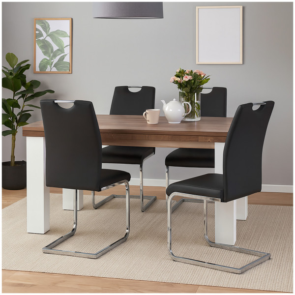 Schwingstuhl 4er-Set Nelly Schwarz