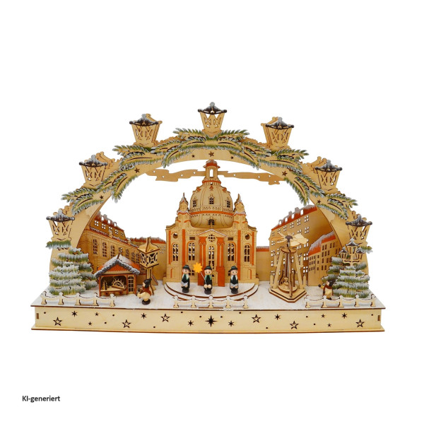 Schwibbogen LED 60 cm Sternsinger Kirche Weihnachtsdeko