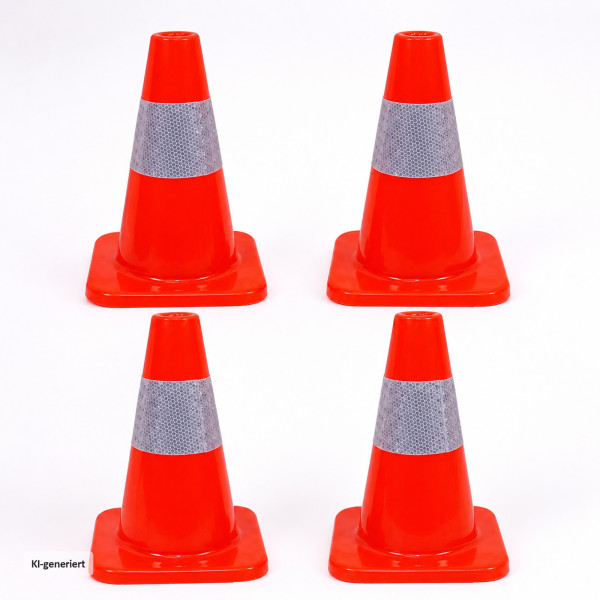 Verkehrskegel Agosta rot weiß Plastik 4er Set