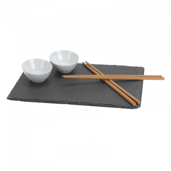 neuetischkultur Schiefer/Holz/Keramik Sushi-Set 7-teilig