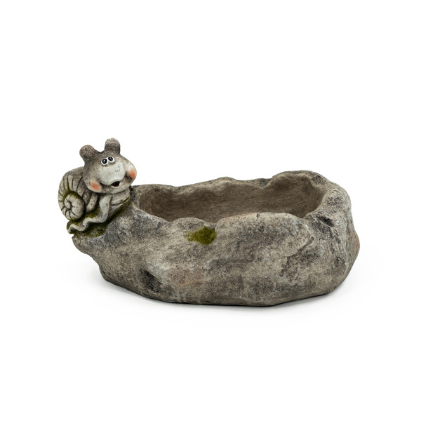 Pflanzschale mit Schnecke, Magnesia