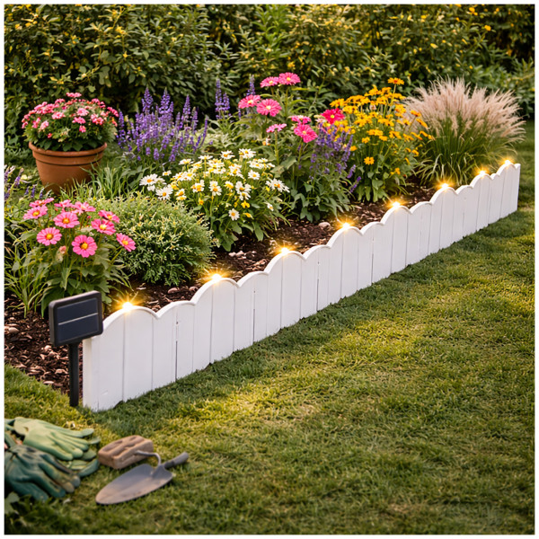 Beetumrandung Nessa Solar, Cloud, 36teilig, weiß