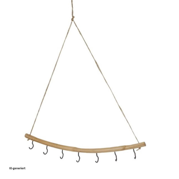 9 haken naturel 48 cm Hängedekoration
