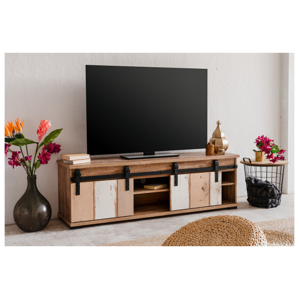TV-Board mit 2 Schiebetüren und 2 offenen Fächern