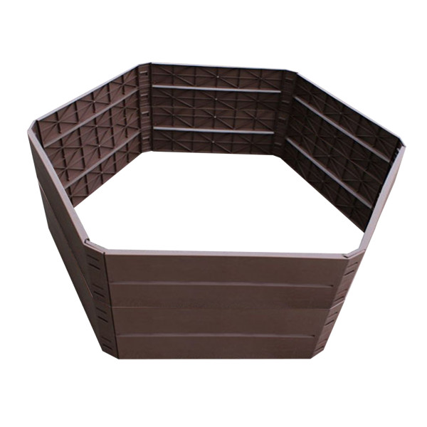 Hochbeet Nessa sechseckig, 12teilig, braun