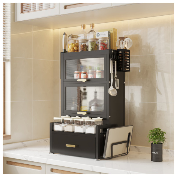 Gewürzschrank Percy schwarz