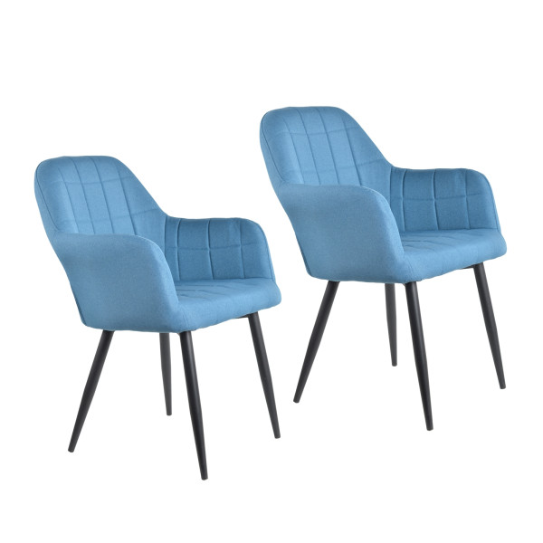 Stuhl Albany Webstoff Blau 2er Set