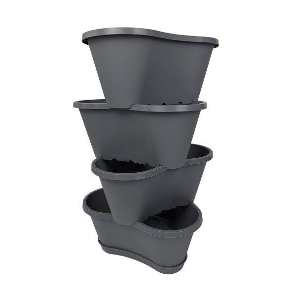 Pflanzturm Nessa, 4stöckig, grau