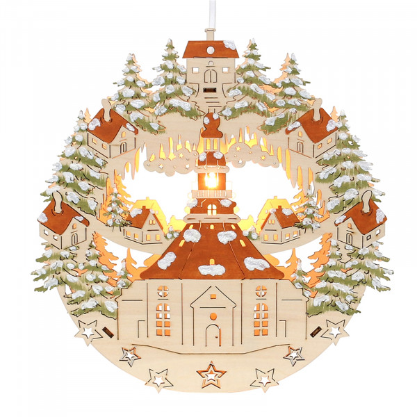 Sigro Seiffener Kirche Holz Fensterbild