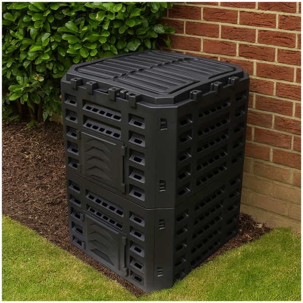 Komposter 320L Carly schwarz / grün PP Plastik