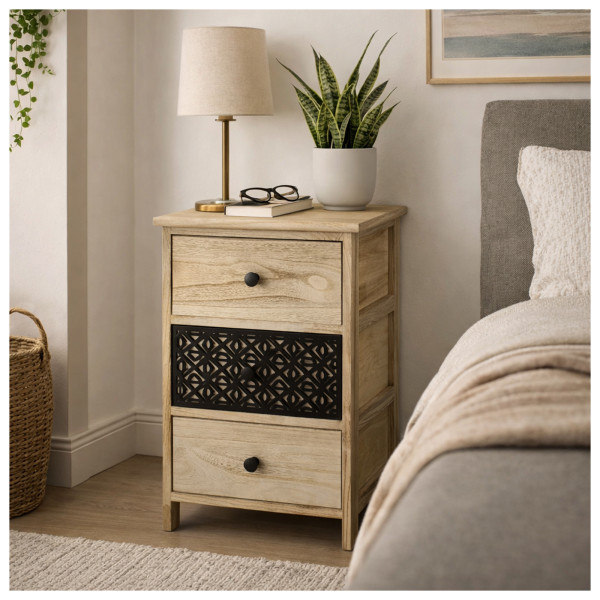 Kommode2 Melia schwarz-artisaneiche