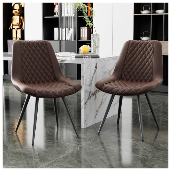 HTI-Living Kunstleder Braun Esszimmerstuhl Astrid 4er-Set