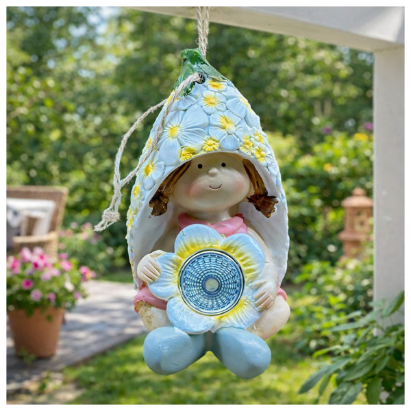 Solar-Gartenfigur zum Hängen Elfe