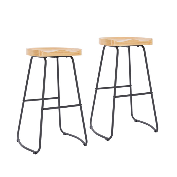 Barhocker Jorne Schwarz-Holz 2er