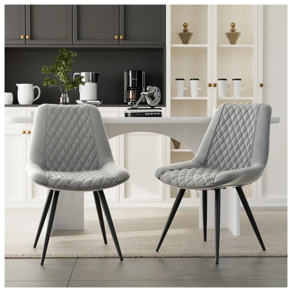 Stuhl Astrid Kunstleder grau 4er-Set