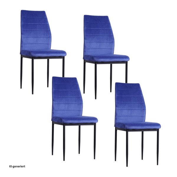 Stuhl Madison Velvet blau 4er Set