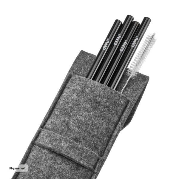 Glastrinkhalm FUTURE, schwarz 18 cm,