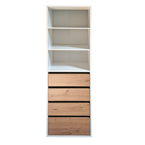 HTI-Living Weiß/Artisaneiche Schrank mit 4 Schubladen und 3 offenen Fächern