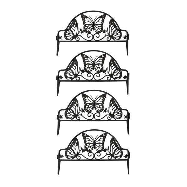 Zierzaun Nessa, Schmetterling, 4teilig, braun