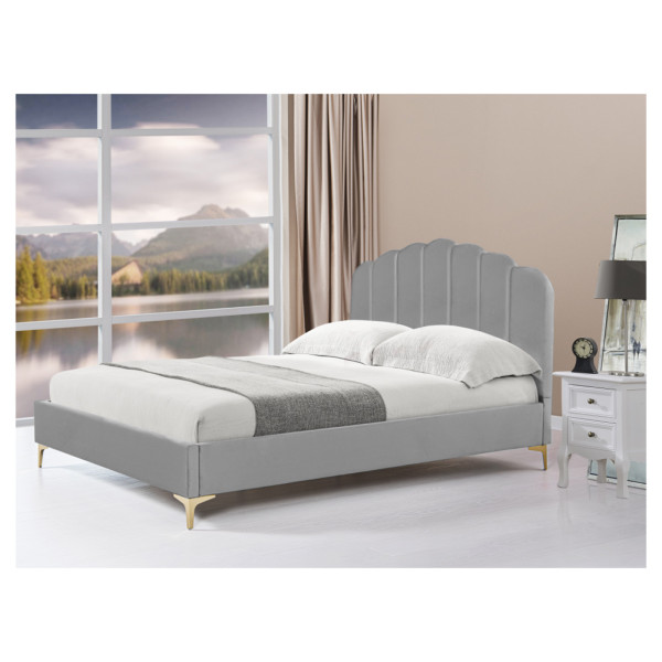 Bett Yoris 140 Grau Polyester