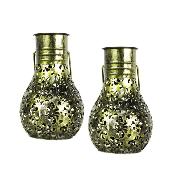 HTI-Living Blüten Bronze Solarlaterne Luna 2er Set