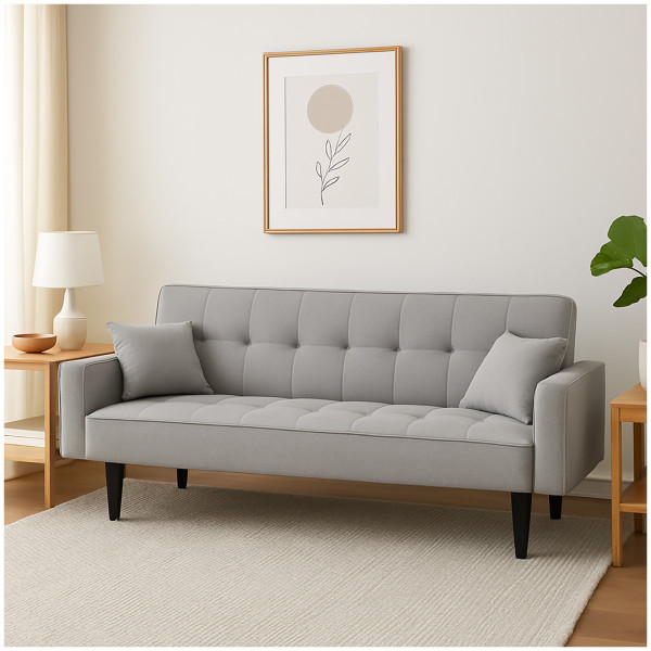 HTI-Living Klappsofa mit Schlaffunktion Modernes Schlafsofa 3-SitzerGrau