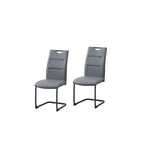 Schwingstuhl DannyP PU Grau 2er Set