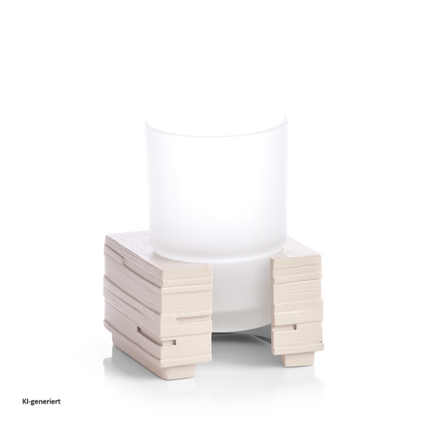 Zahnputzbecher "Schiefer", Polyresin, beige