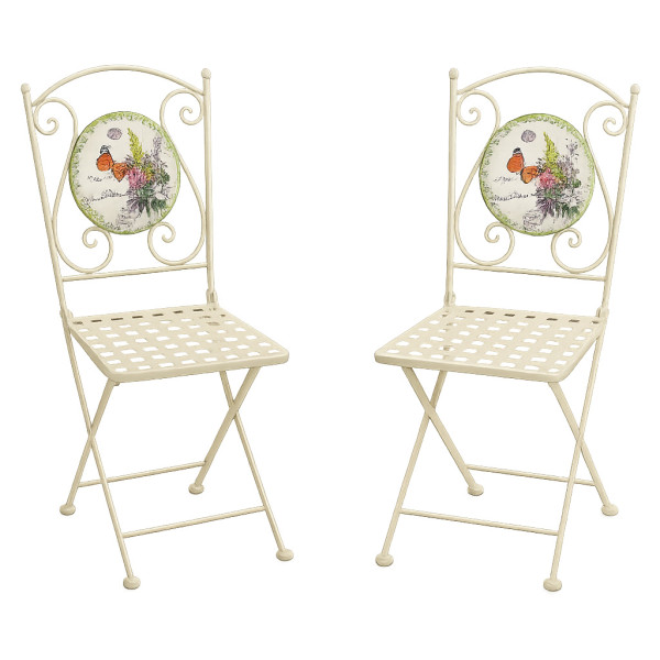 Gartenstuhl Celia "Schmetterling" creme