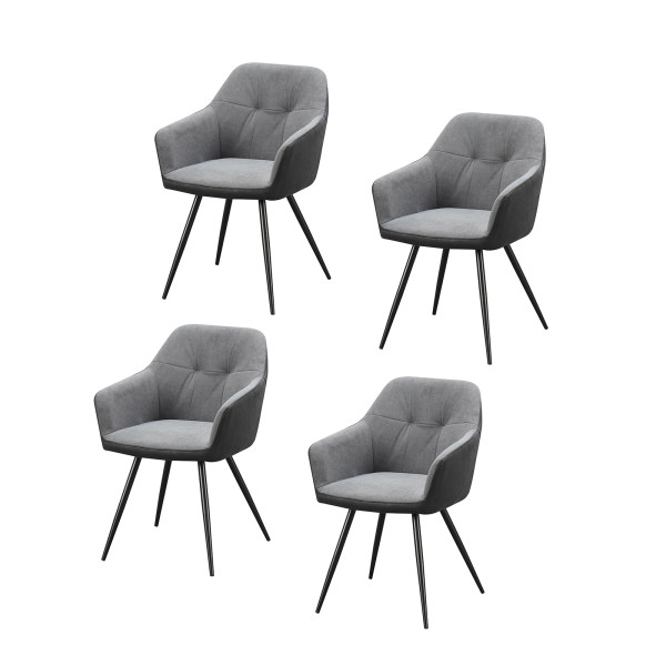 Stuhl Joschka Anthrazit/Grau 4er Set