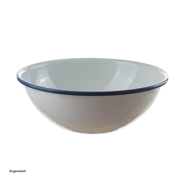 Snack- Schale 21 cm,weiß,hellblauer Rand