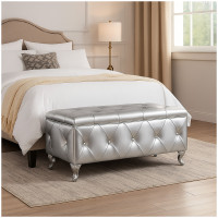 HTI-Living Maribella Silber Gepolsterte Sitzbank mit Truhe HTI-Living Maribella Silber Gepolsterte Sitzbank mit Truhe