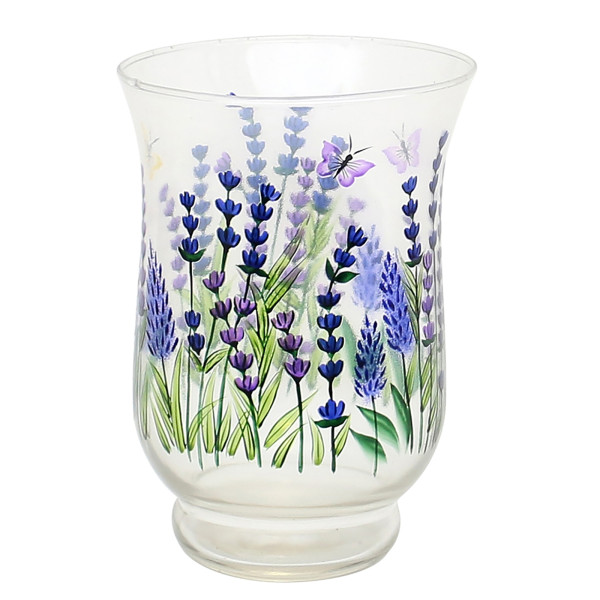 Glas Windlicht "Lavendel" handbemalt