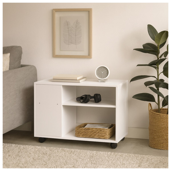 Beistelltisch auf Rollen Thekla 8030 weiss