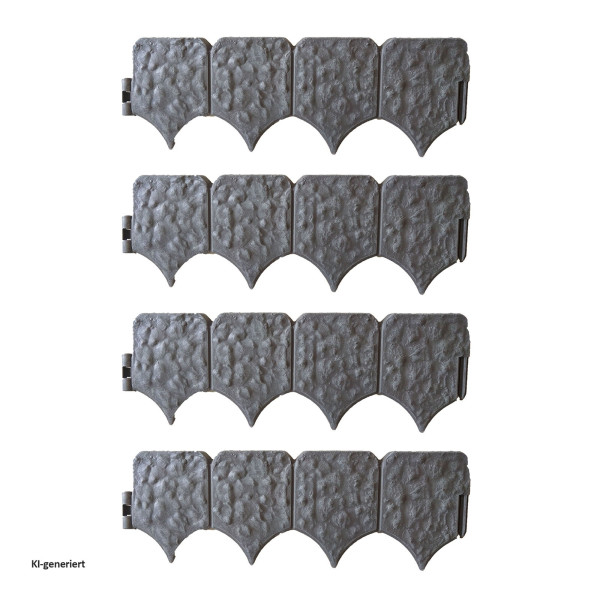 Beetumrandung Nessa, Stone, 12-teilig, grau
