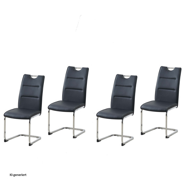 Schwingstuhl DannyC PU Schwarz 4er Set