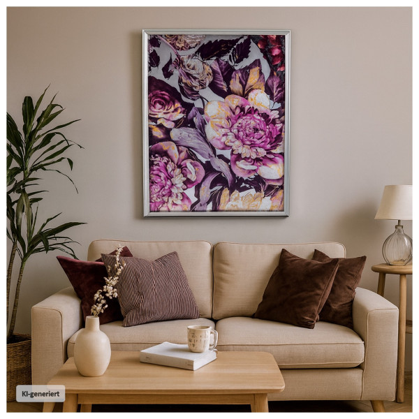 Wandbild Blume - Spiegel