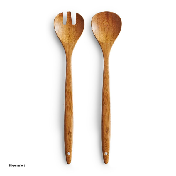 Salatbesteck-Set, 2-tlg., Bambus