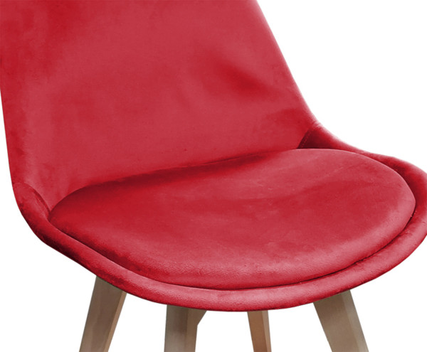 Stuhl Atlanta Velvet Rot 4er-Set