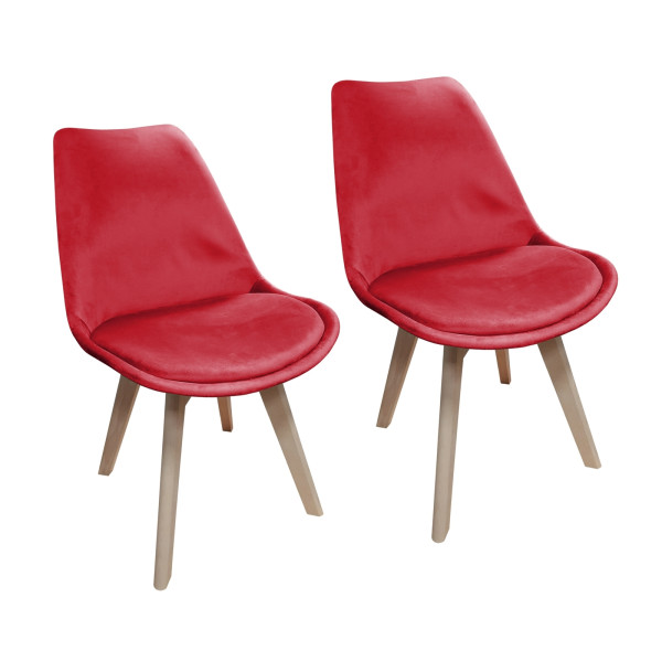 Stuhl Atlanta Velvet Rot 2er-Set