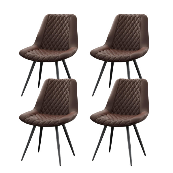 HTI-Living Kunstleder Braun Esszimmerstuhl Astrid 4er-Set