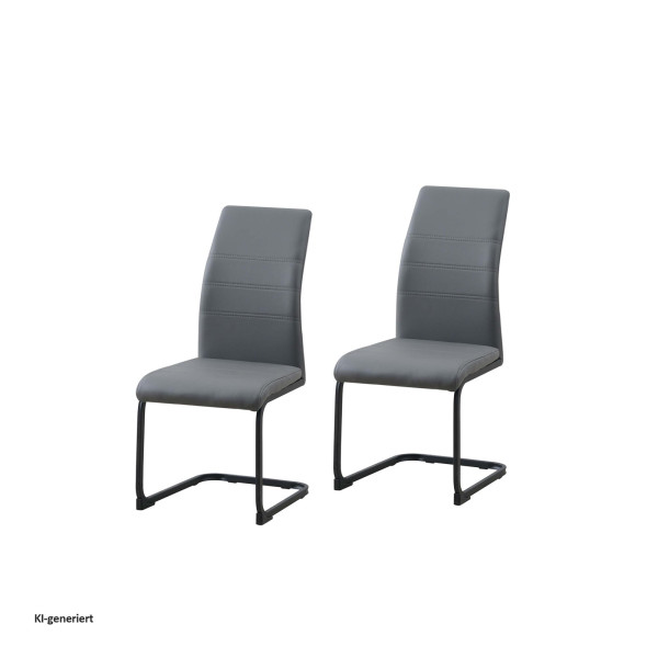 Schwingstuhl 2er Set PU grau