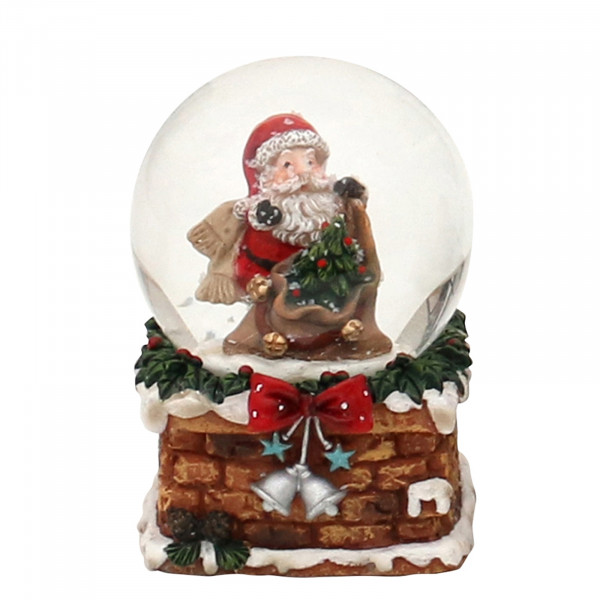 SIGRO Santa m. Weihnachtssack Schneekugel, 2-fach sortiert, 1 Stück