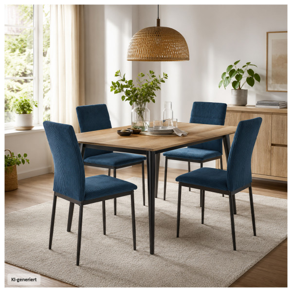 Stuhl Finn blau cord