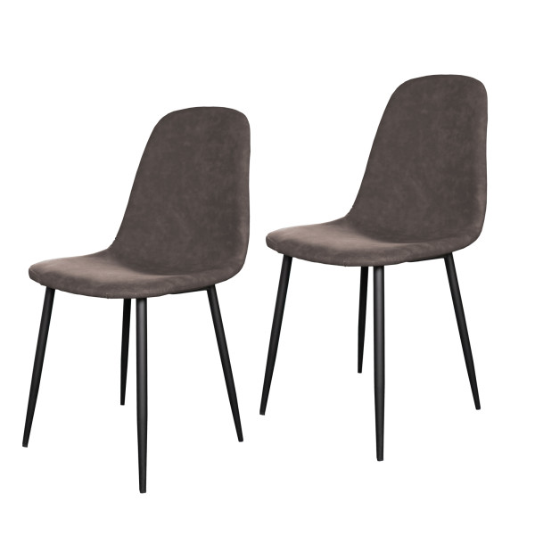 Stuhl Savannah PU Antikbraun 2er-Set