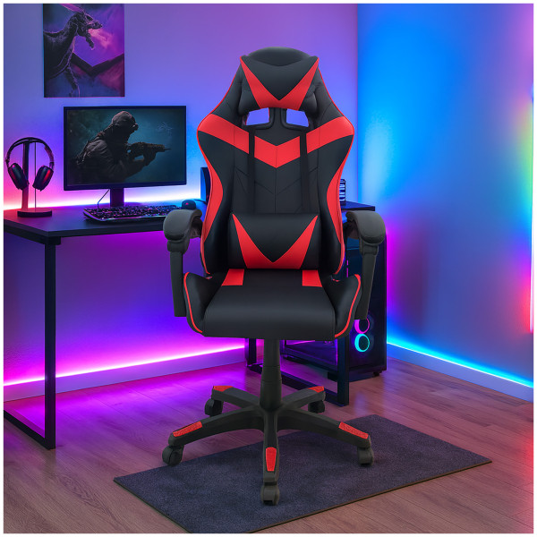 Krit racer gaming chair Schwarz-Rot