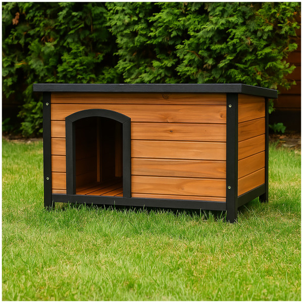 HTI-Living Witterungsbeständig und Komfortabel Robuste Hundehütte mit Flachdach