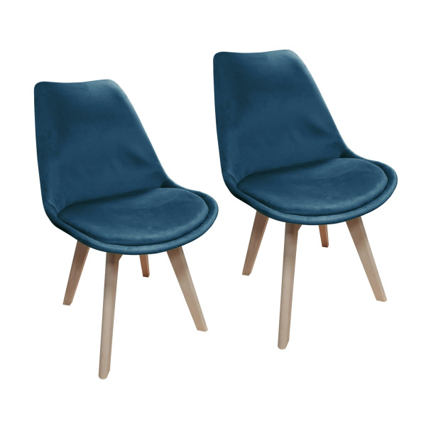 Stuhl Atlanta Velvet Blau 2er-Set